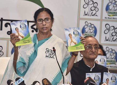 West Bengal Chief Minister and TMC supremo Mamata Banerjee releases party manifesto ahead of upcoming Lok Sabha Election 2019 in Kolkata Wednesday March 27 2019. | PTI