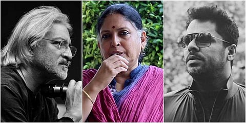 [L-R] Anand Patwardhan, Bina Paul, and Aashiq Abu (Photo | Facebook)