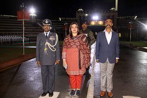 Indian Air Force IAF pilot Wing Commander Abhinandan Varthaman as he is released by Pakistan authorities at Wagah border on the Pakistani side Friday March 1 2019.  | PTI