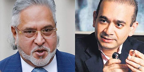 Vijay Mallya and Nirav Modi. (Photo |PTI)