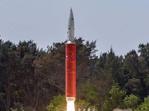 Ballistic Missile Defence BMD Interceptor missile being launched by Defence Research and Development Organisation DRDO in an Anti-Satellite A-SAT missile test Mission Shakti engaging an Indian orbiting target satellite in Low Earth Orbit LEO in a Hit to K