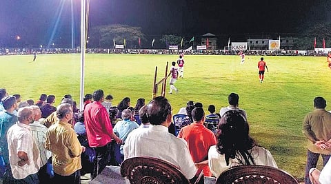 The Onnapilly Anthappan Memorial All-Kerala 11s Football tourney which was recently revived at Veli ground garnered attention from the public (Photo | EPS)