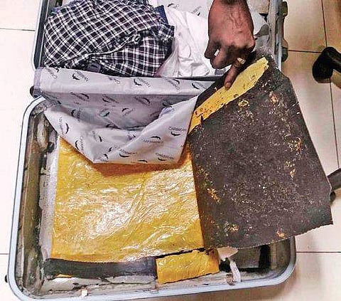 The Hashish concealed inside the baggage of a Maldives national