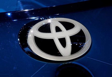 A Toyota logo is seen on media day at the Mondial de l'Automobile, the Paris auto show, in Paris, France. (Photo| Reuters)