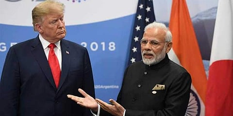 US president Donald Trump ( Left) and Indian Prime Minister Narendra Modi  (Photo | AP)