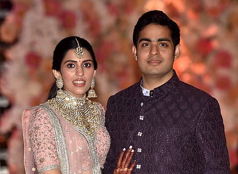 Akash Ambani and Shloka Mehta (File | PTI)