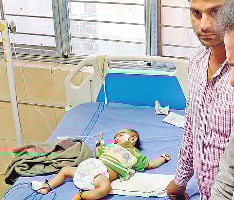 A child, brought from the Nampally UPHC, admitted to Niloufer hospital in Hyderabad | Express