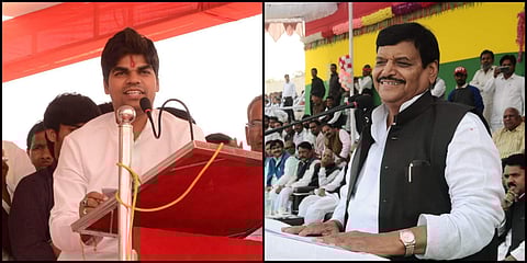 (L-R): Akshay Yadav and uncle Shivpal Singh Yadav. (Photos | Facebook)