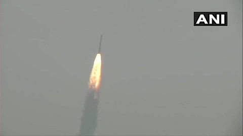 ISRO's #PSLVC45 lifts off from Satish Dhawan Space Centre, carrying EMISAT & 28 customer satellites. (Photo | ANI/Twitter)