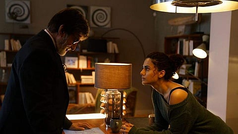 Amitabh Bachchan and Taapsee Pannu in 'Badla' (Photo | YouTube screengrab)