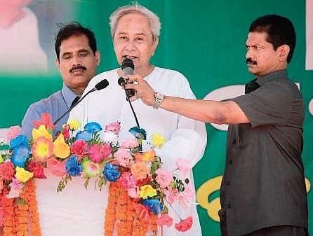 Chief Minister Naveen Patnaik addressing an election rally in Sundargarh | Express