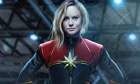 Brie Larson as Captain Marvel.