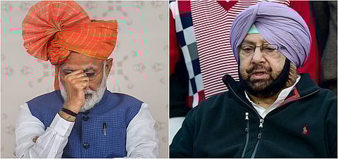 Amarinder said it was Modi who had insulted the martyrs of Jallianwala Bagh. (Photos | PTI)