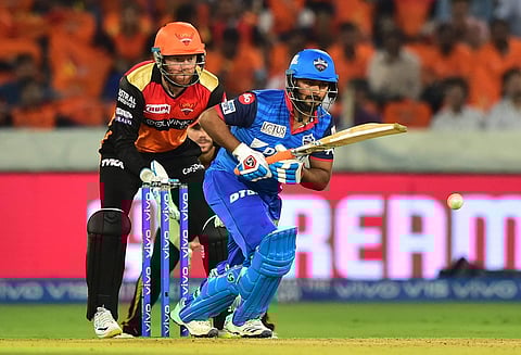 DC batsman Rishabh Pant plays a shot during the IPL T20 cricket match between Sunrisers Hyderabad and Delhi Capitals. (Photo | PTI)