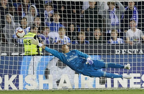Real Madrid goalkeeper Keylor Navas fails to stop the ball during a Spanish La Liga match against Leganes (Photo | AP)