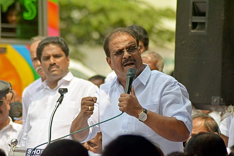 KPCC Working President and UDF candidate from Kannur LS seat K Sudhakaran (Facebook Photo)