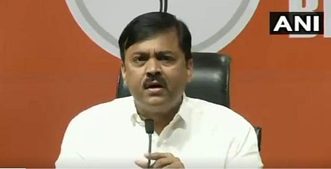 G V L Narsimha Rao at a BJP presser. (Photo| ANI)