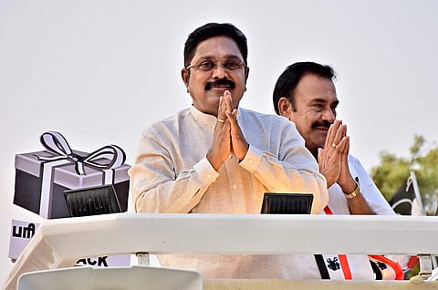 AMMK chief TTV Dhinakaran during a poll campaign. (Photo | EPS)