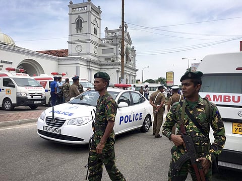 Sri Lankan Army soldiers secure the area around St. Anthony's Shrine after a blast in Colombo, Sri Lanka. (Photo| AP)