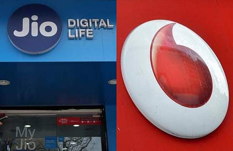 Jio and Vodafone (Photo| reuters and