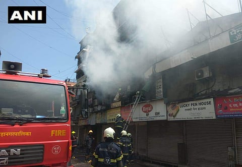 Fire breaks out at Crawford Market in Mumbai. (Photo| ANI)