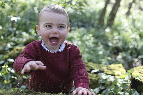 This photo released by Kensington Palace, and taken by Kate, Duchess of Cambridge, shows Prince Louis at their home in Norfolk, England, to mark his first birthday on 23 April 2019. (Photo | AP)