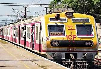 Circular train leaving Chennai Beach station towards Arakkonam | DEBADATTA MALLICK
