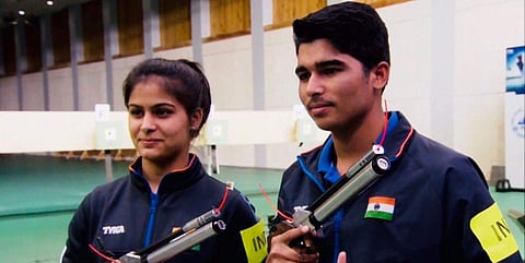 Manu Bhaker and Saurabh Chaudhary (ANI Twitter)