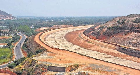 A view of the Polavaram project right main canal in West Godavari district I P Ravindra Babu