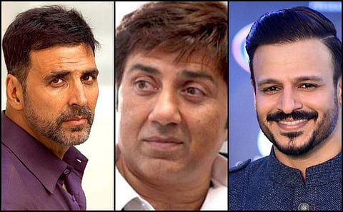 Akshay Kumar, Sunny Deol, and Vivek Oberoi. (Photos | File)