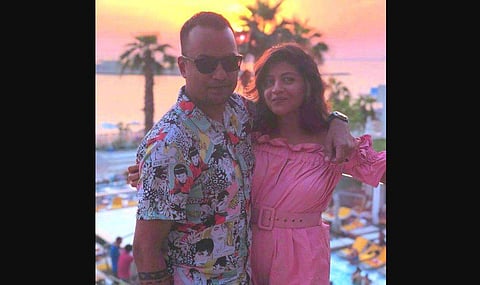 Dubai-based Indian couple Abhinav K Chari and Navroop K Chari. (Photo | Abhinav K Chari Facebook)