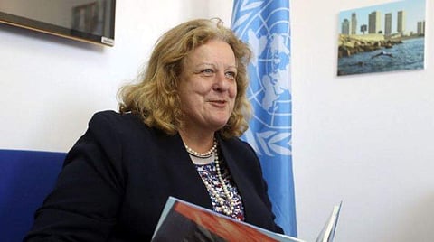 Maria do Valle Ribeiro, Deputy special representative and Deputy Head of the United Nations Support Mission in Libya (UNSMIL) , speaks during an interview with AFP in the capital Tripoli, on April 28, 2019. (Photo | AFP)