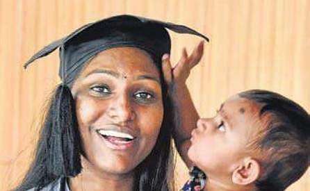 A kid playing with her mother’s convocation cap | RVK Rao