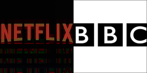 The logos of Netflix and BBC. (File Photo)