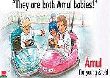 The advertisements of Amul featuring Rahul Gandhi on April 13, 2011.