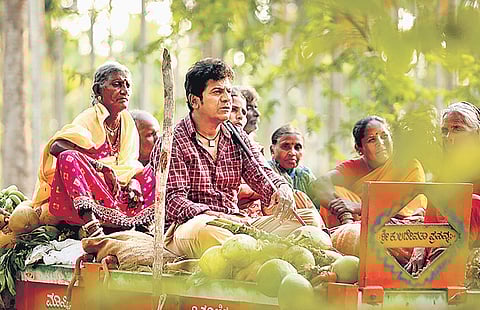 Kannada actor Shivarajkumar in 'Kavacha'.