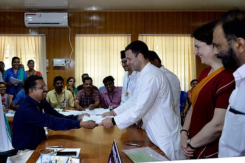 Rahul Gandhi files nomination to contest Wayanad Lok Sabha seat. (Photo | AICC)