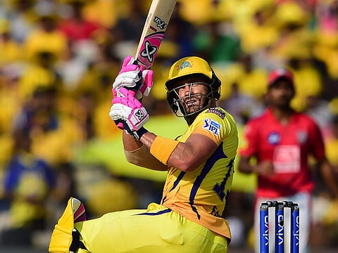 Faf du Plessis in action against KXIP. (Photo | PTI)