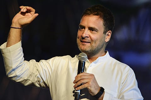 Congress President Rahul Gandhi speaks during an interactive session with students in Pune Friday April 05 2019. | PTI