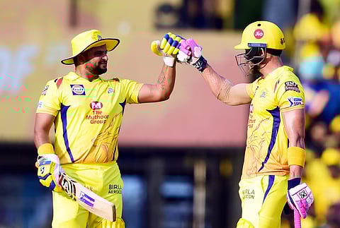 Suresh Raina and Faf du Plessis put on 44 runs for the second wicket. (Photo | PTI)