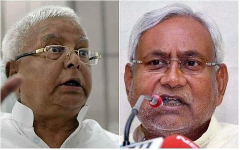 Lalu Prasad Yadav (Left) and Bihar's Chief Minister Nitish Kumar (Right). (File Photo | PTI)