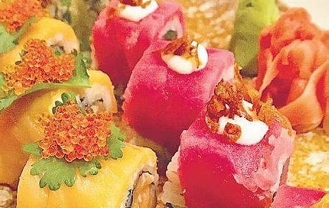 A medley of mushrooms, salmon on Asian gastronomic tour
