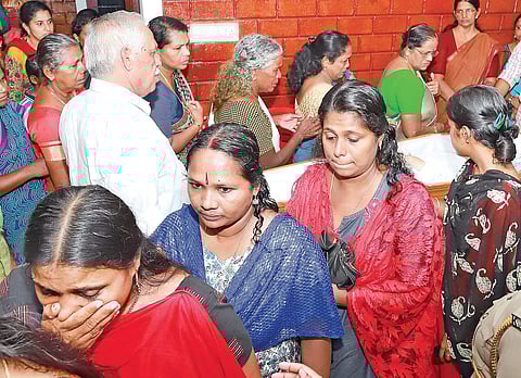 People who gathered at the house of the seven-year-old boy’s grandmother at Udumbannoor seem inconsolable as they queue up to pay last respects | Shiyami