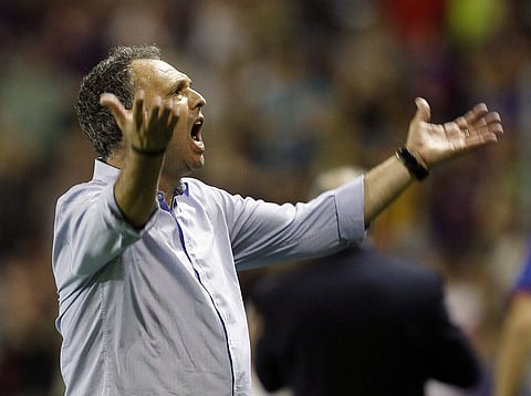 Sevilla coach Joaquin Caparros announced Sunday April 7, 2019, that he has leukaemia but will stay on the job with the Spanish club.  (File Photo | AP)