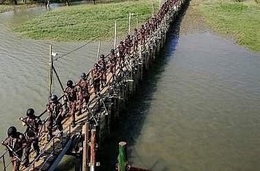 Border Guard Bangladesh personnel disembark as they have been deployed on Saint Martin's island, a small island in the Bay of Bengal (Photo | AFP)