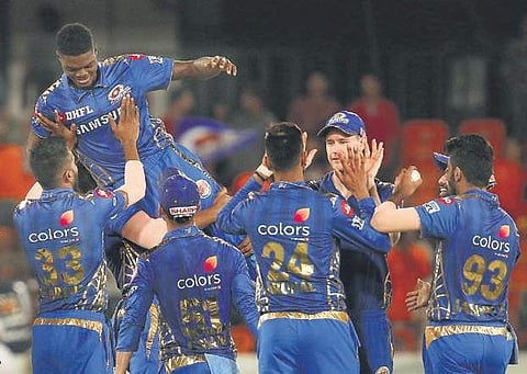 Caribbean import Alzarri Joseph (on top) had a dream start to the IPL