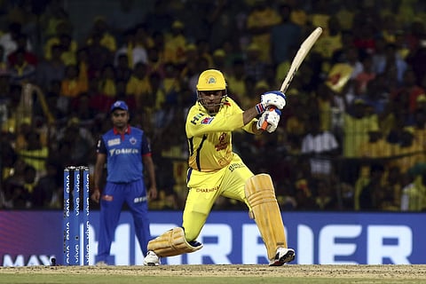 Chennai Super Kings Mahendra Singh Dhoni plays a shot during the VIVO IPL T20 cricket match between Chennai Super Kings and Delhi Captails in Chennai. (Photo | AP)