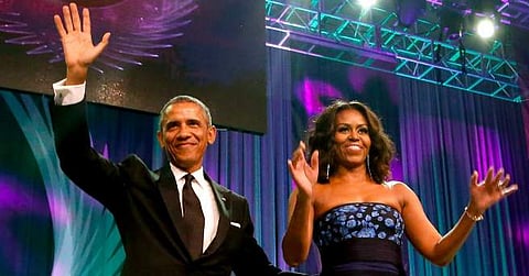 Former US president Barack Obama and his wife Michelle Obama. (Photo |Twitter)