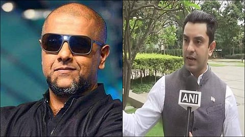 Vishal Dadlani and politician Tehseen Poonawalla. (Photo | Twitter)