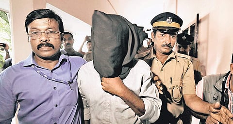 Riyas Aboobacker being taken to the NIA Court in Kochi on  Tuesday |  ARUN ANGELA